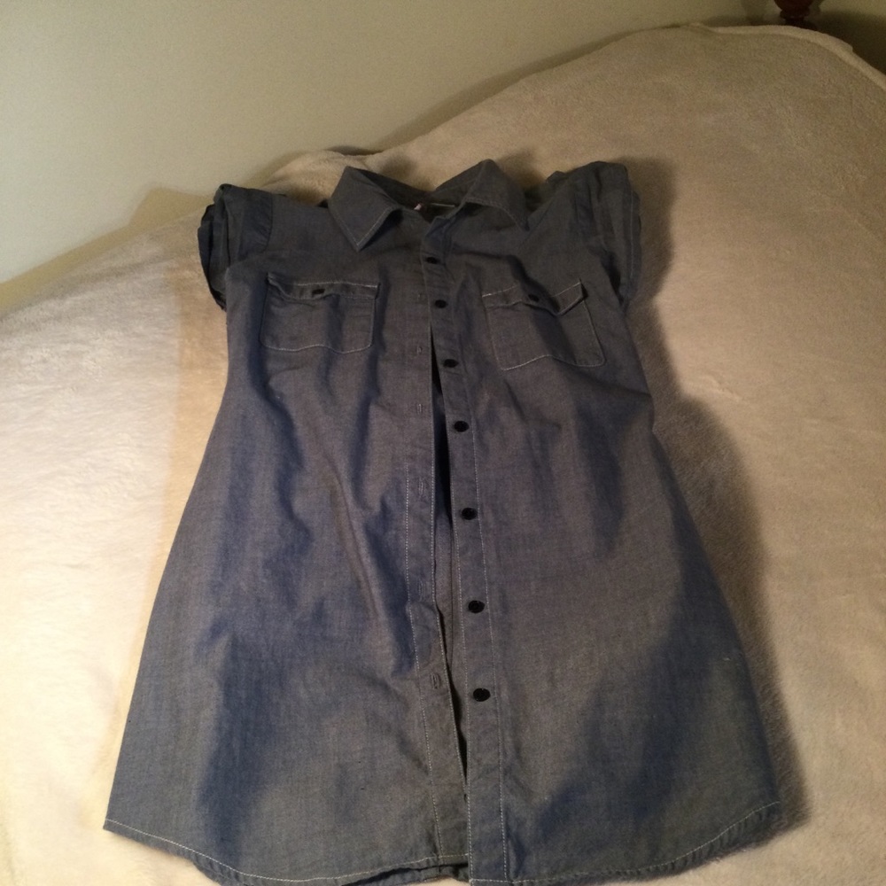 Street Flower Denim Sleeveless Top